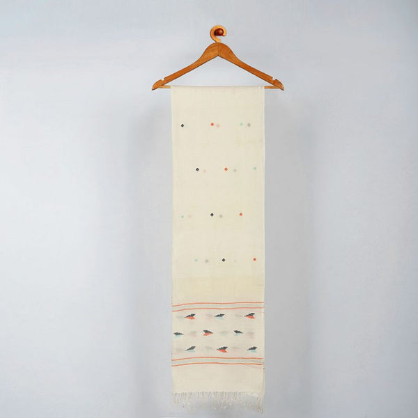 Unisex Handwoven Stole White