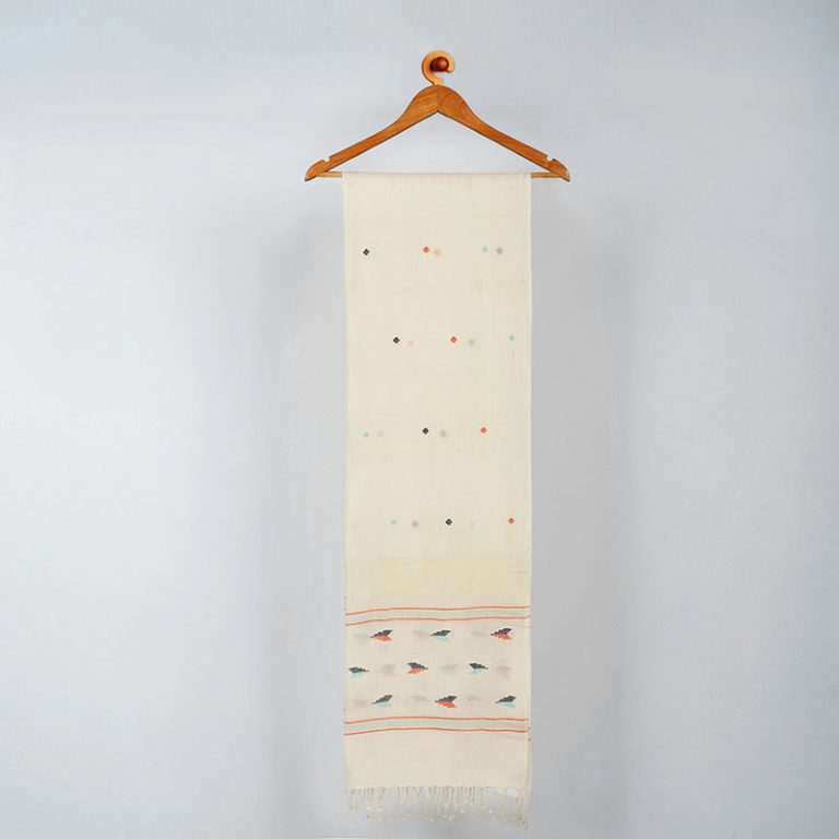 Unisex Handwoven Stole White